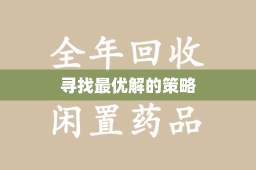 烟台寻找最优解的策略